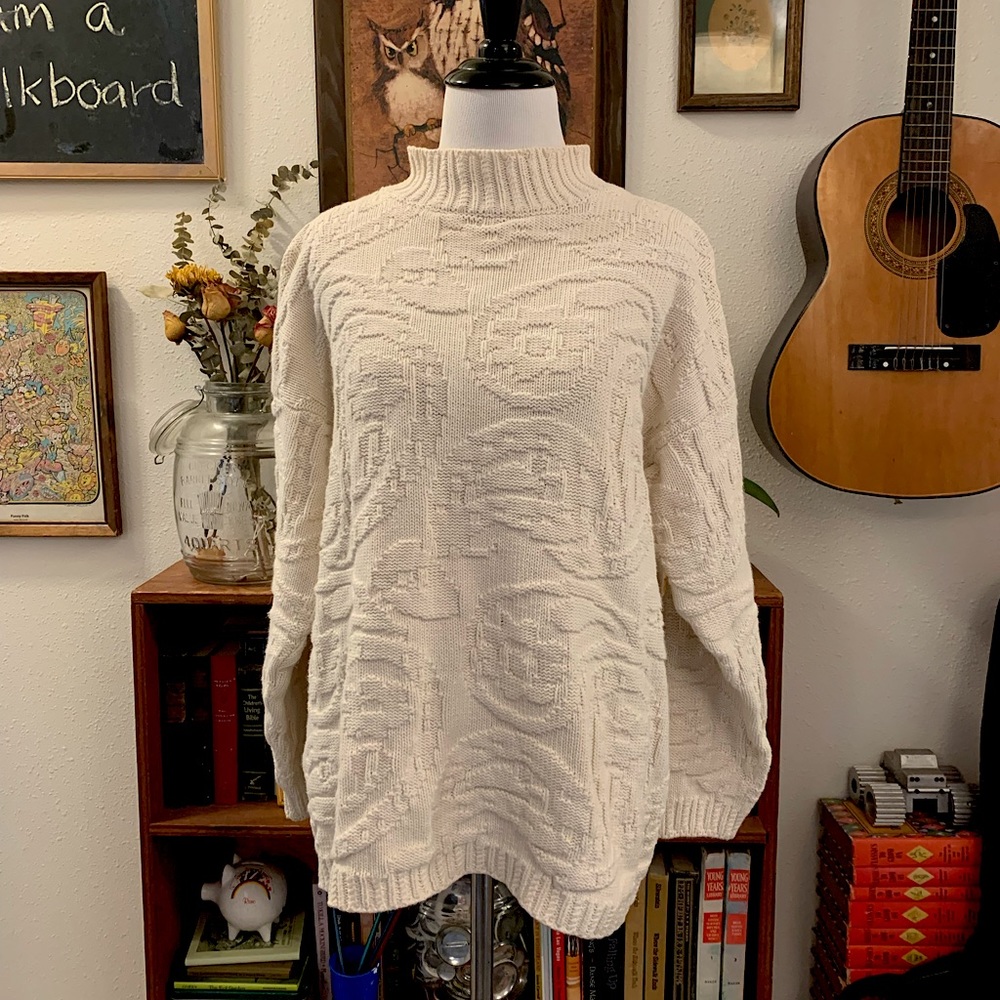 GAP chunky cream oversized textured sweater
